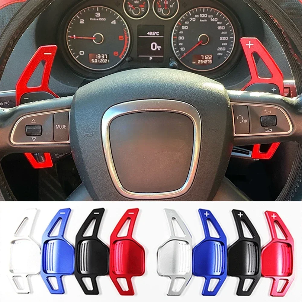 

High-Quality 2Pcs Steering Wheel Paddles Extension Shifters For Audi A4 B8 A3 8P S3 A5 A6 S6 C6 Q5 A8 R8 TTS MK2 8J Avant DSG
