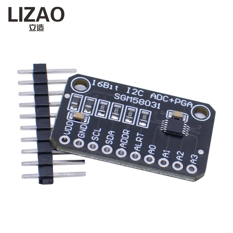 LIZAO SGM58031 I2C ADC Module 4 Channel 16 Bit High Precision Data Acquisition Board for Arduino DIY