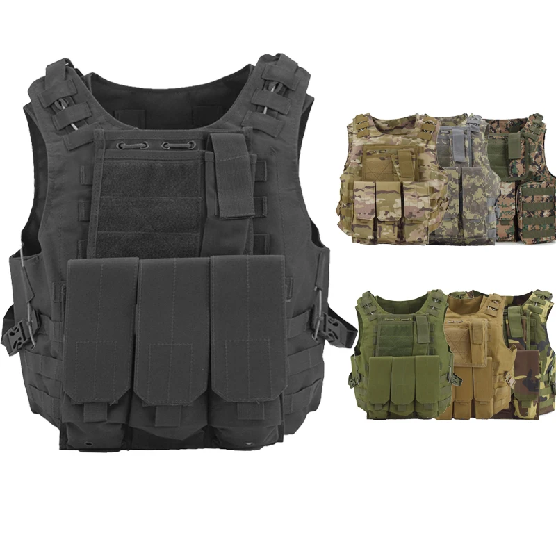 Men Military Airsoft Paintball Shooting Body Armor Hunting Vest Tactical Amphibious Molle Plate Carry Vest