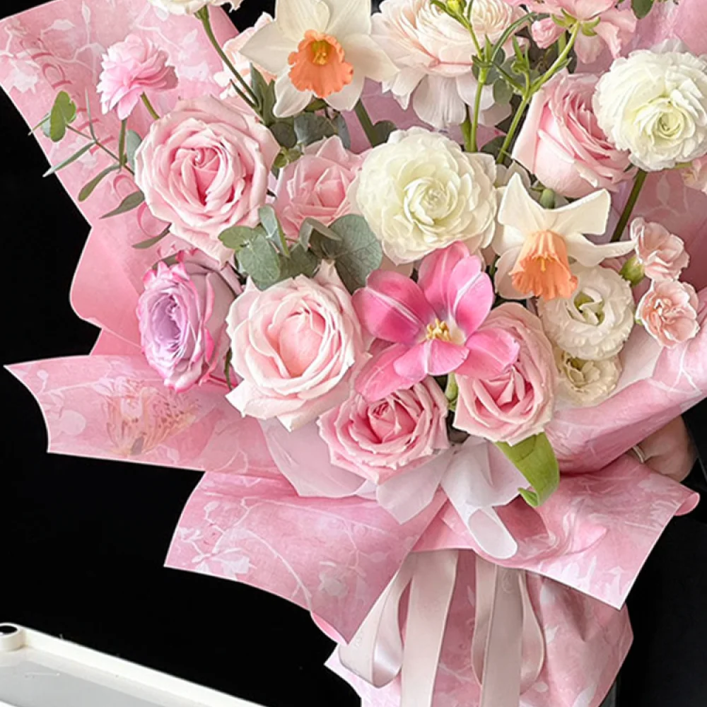 Decorative Oil Painting Style Wrapping Paper Artistic Floral Gift Packaging Vintage Kraft Paper For DIY Decoration