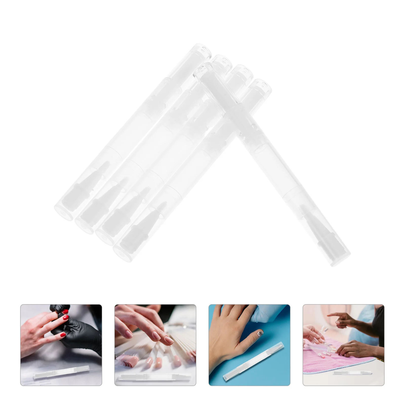 Tubes liquides de croissance des cils, 5 pièces, Transparent, vide, stylo à huile pour ongles, conteneur, applicateur de brosse rechargeable, brillant à lèvres