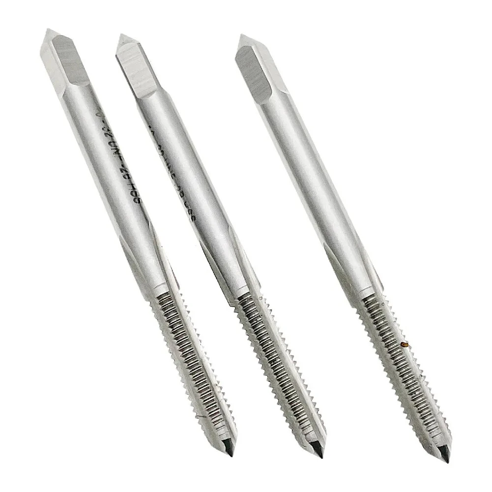 3pcs 10x32 Thread Tap High Speed Steel Straight Groove Tap Threading Tap Tool For Thread Cutting Processing Through Shallow Hole