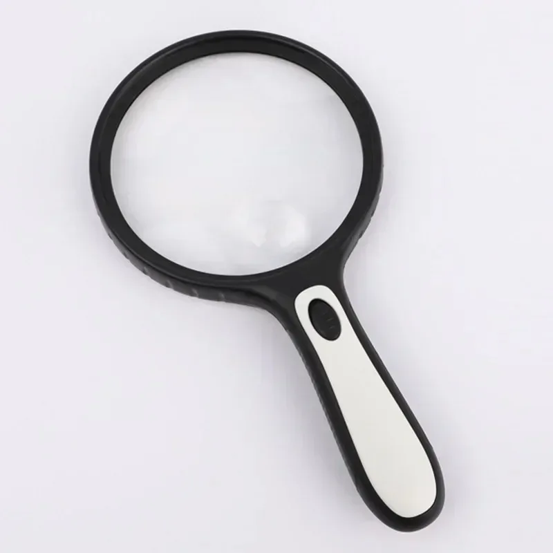 

HD 130mm Magnifying Glass with Light 10x 20x Handheld Magnifier Glass with 4 LED High Brightness Lights for Reading Loupe