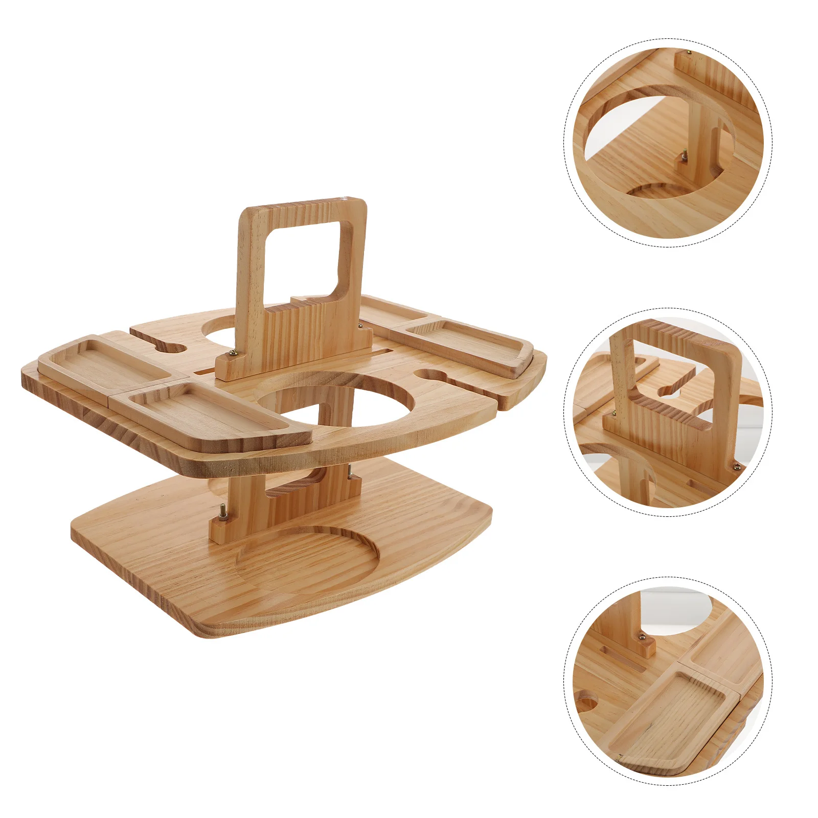 

1Pcs Portable Wine Rack Wood Storage Shelf Snack Tray Holder Outdoor Picnic Camping Multipurpose Rack Picnic Supplies