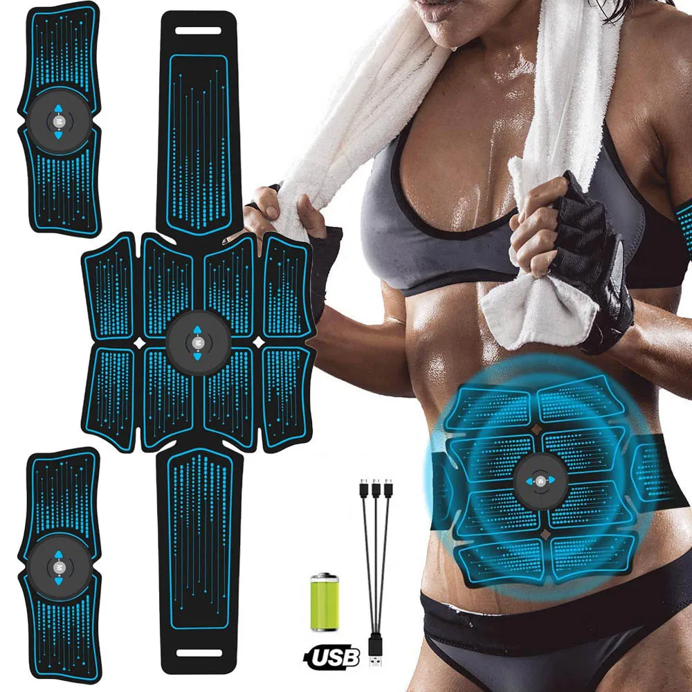 

EMS Abdominal Muscle Trainer Fitness Equipment Exercise Stimulator Device Machine Body Slimming Burning USB Charging Ab Roller