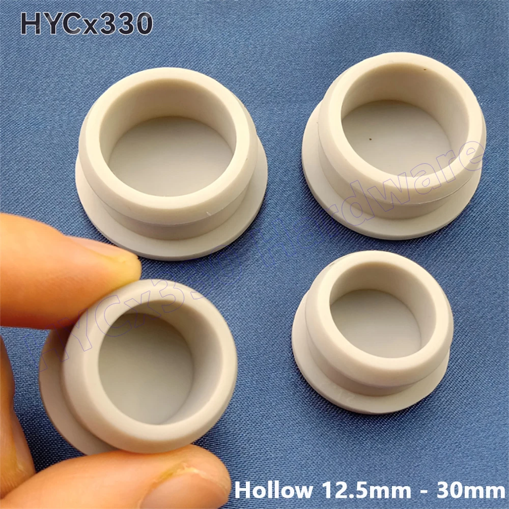 1/2/3/5Pcs Hollow 12.5mm to 30mm Grey Snap-on Hole Plug Silicone Rubber Blanking End Caps Seal Stopper