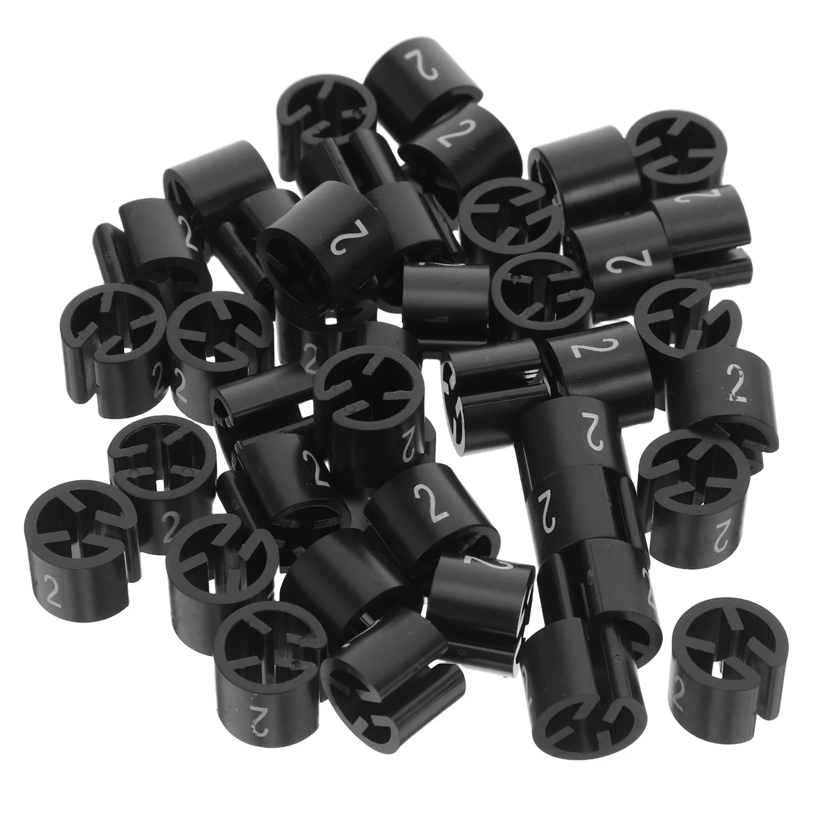 

100Pcs Black Clothing Size Markers Plastic Clip-on Number Tags Hanger Color Coding for Efficient Garment Sorting