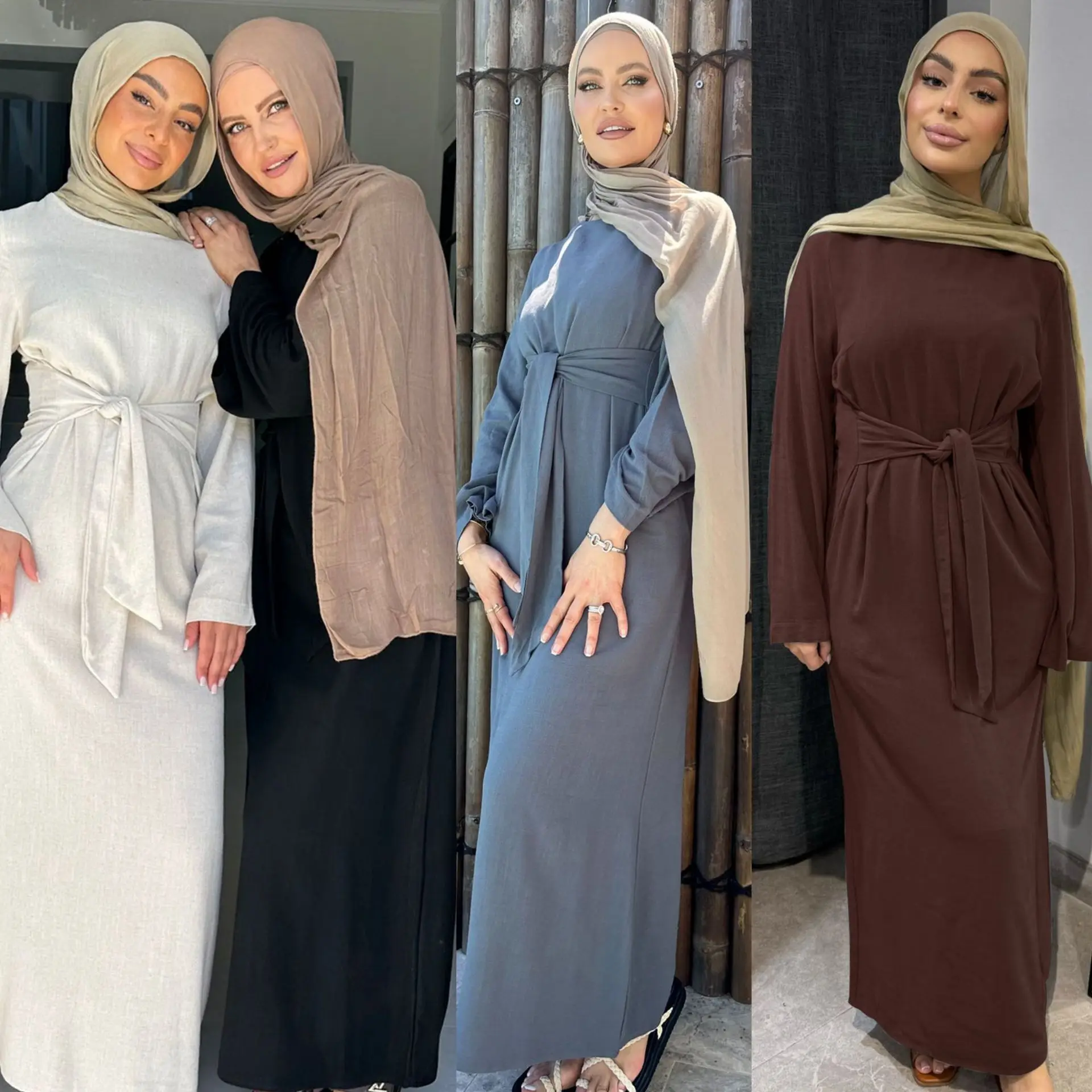 Dubai Basic Plain Abaya High Quality Maxi Dress Muslim Women Modest Simple Dress Kaftan EID Ramadan Islamic Clothing Loose Gown