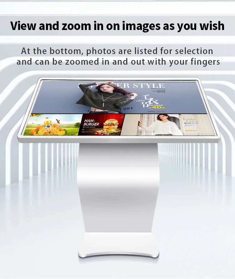 Support Information Query Terminal, Self-service Information Inquiry Kiosk in the Mall 55 65 Inch Floor-standing K-type