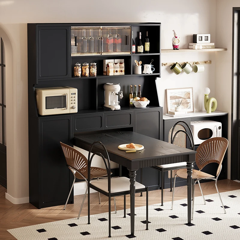 

Medieval style dining side cabinet can be embedded in dining table side cabinet, living room solid wood narrow high cabinet,