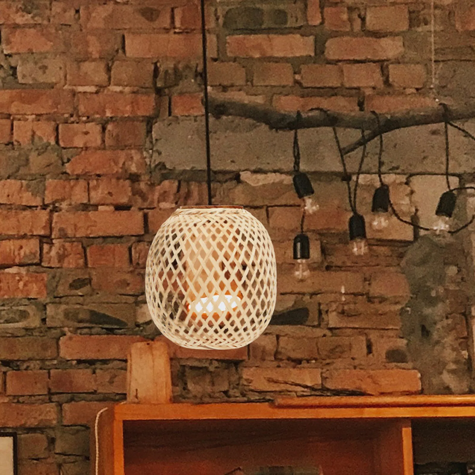 竹ランプシェードプレミアム織物ランプシェードテーブルライトカバーハンギングランプ交換用ランプシェード家庭用ホテルレストラン用