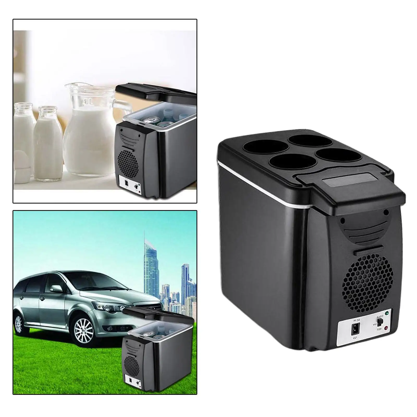 6L Mini Car Fridge Refrigerator and Warmer 12V, Set to Warm Up to 65°C or Choose Cool to 5°C