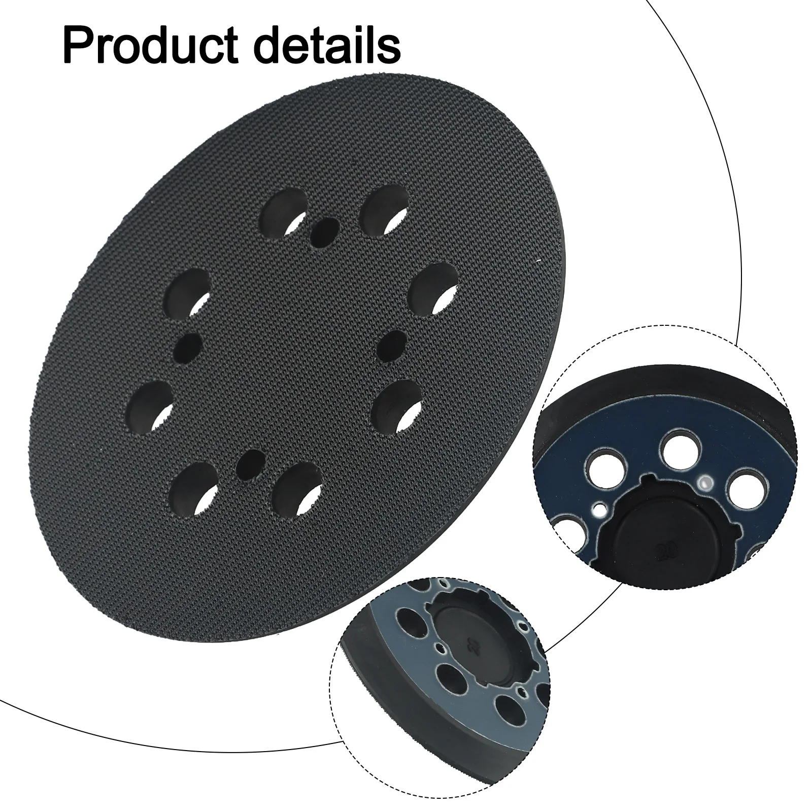 For Home Improvement 5 As Shown In The Figure Replacement Sander Pad Easy Replacement Efficient Dust Collection