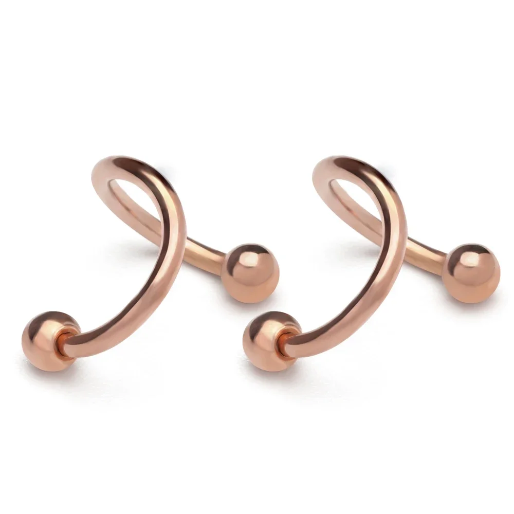 1 Pack Curved Nose Ring Stainless Steel S Shape Nose Ring Pink Nose Studs Piercing Body Piercing Jewelry for Men and Women