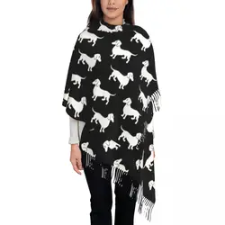 Lady Large Wiener bassshunds Badger sciarpe donna inverno autunno spessa calda nappa scialle avvolgere cucciolo salsiccia cane sciarpa