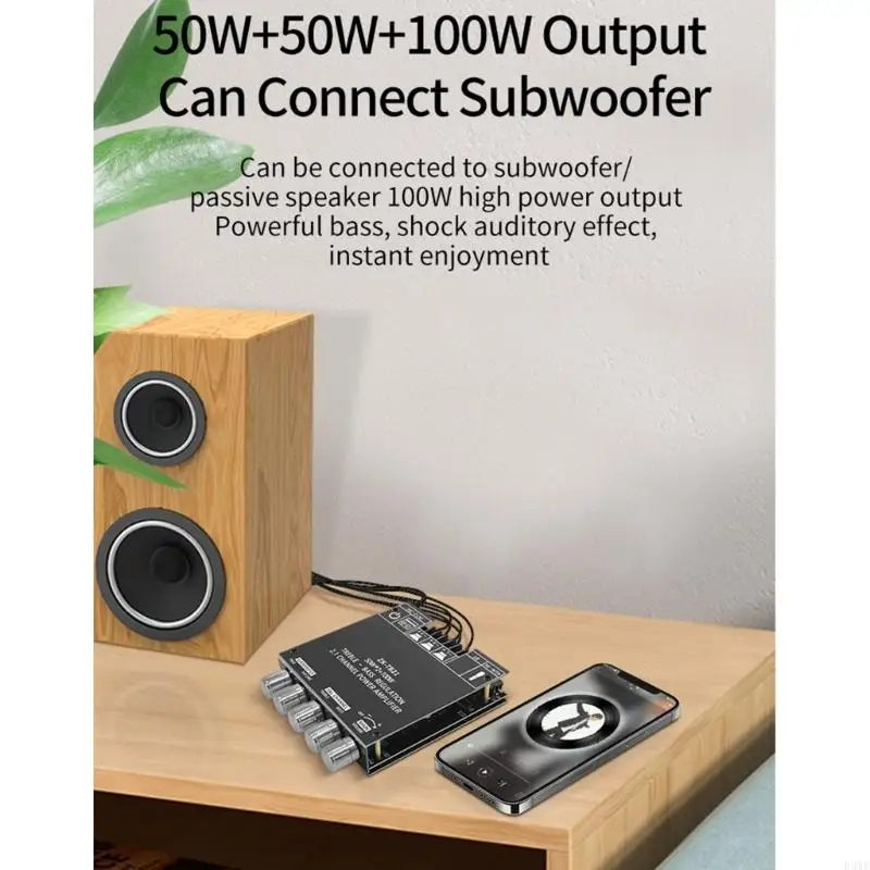 F3MF ZK TB21 2.1CH BT5.0 TPA3116D2 مكبر للصوت الرقمي 50WX2+100WSUBWOOFER