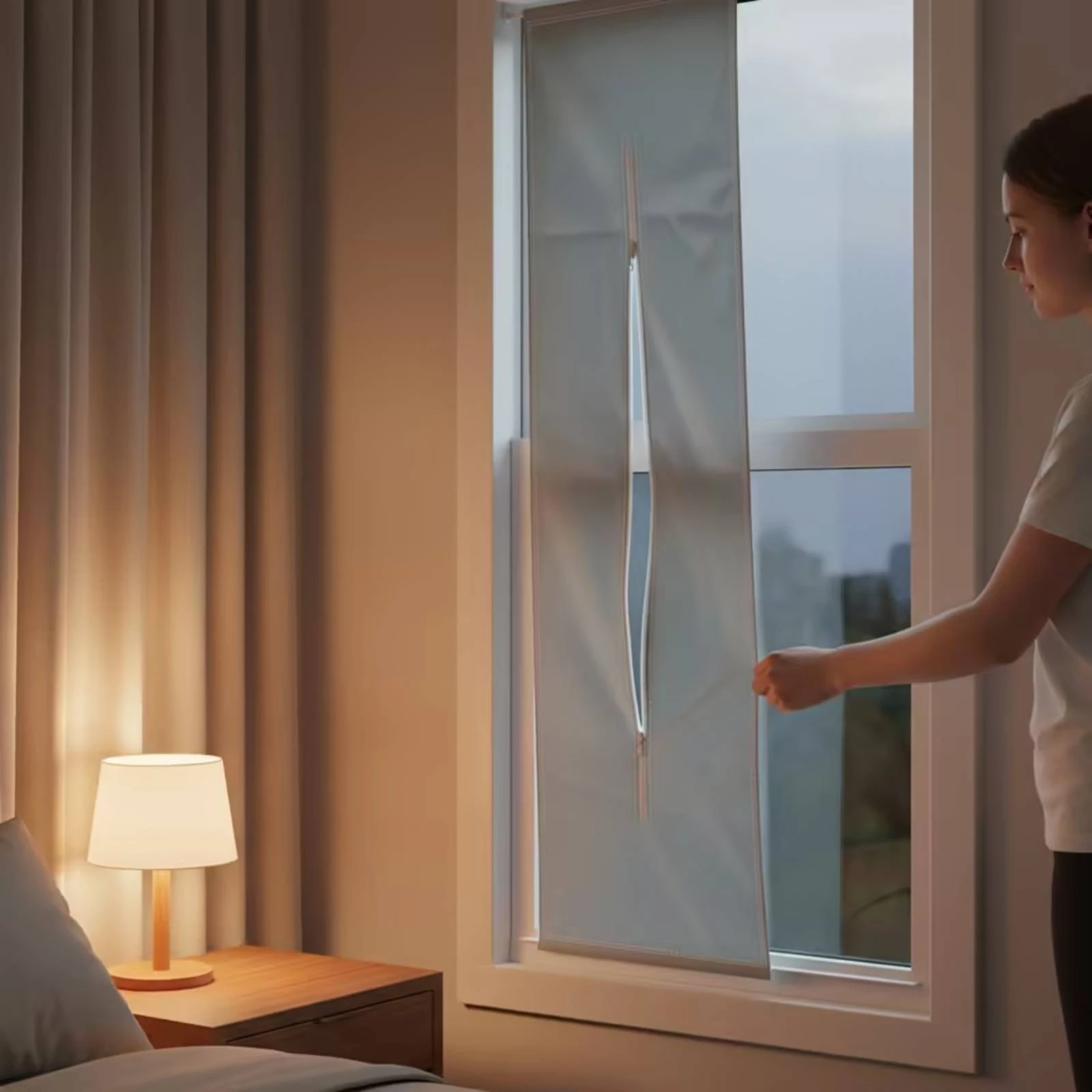 Window Seal with Zipper Easy-to-install Window Sealing Cloth Impermeable Sliding Windows Cover for Air Conditioner Exhaust