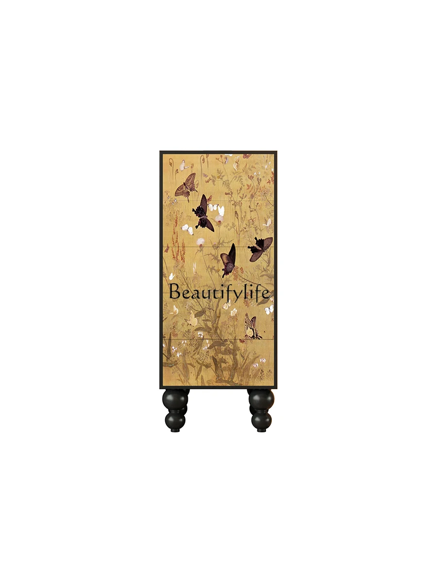 

New Chinese-style antique chest of drawers storage solid wood storage porch aisle decorative cabinet