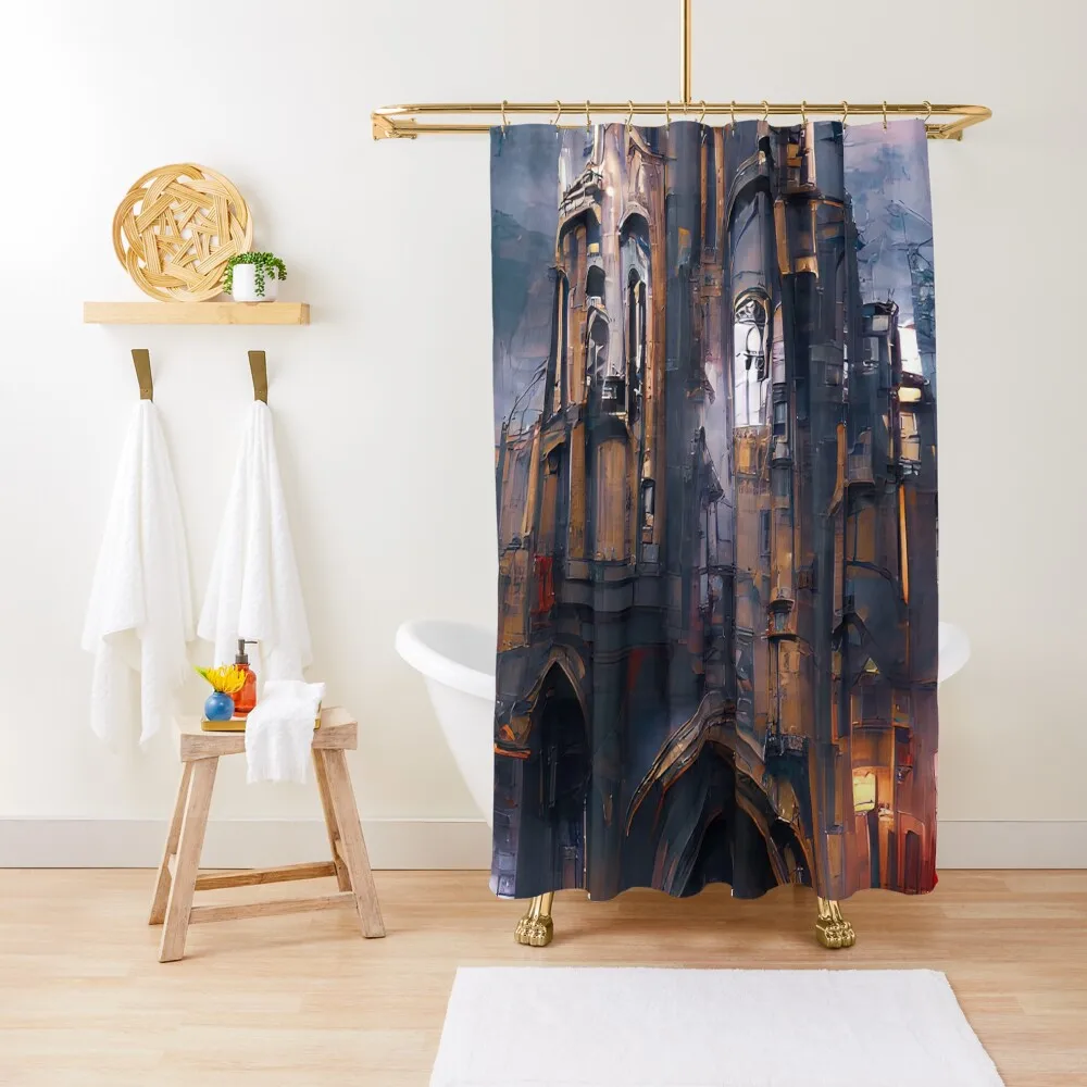 

A Dark Gothic Cathedral Shower Curtain Cute Shower Bathtub Curtain