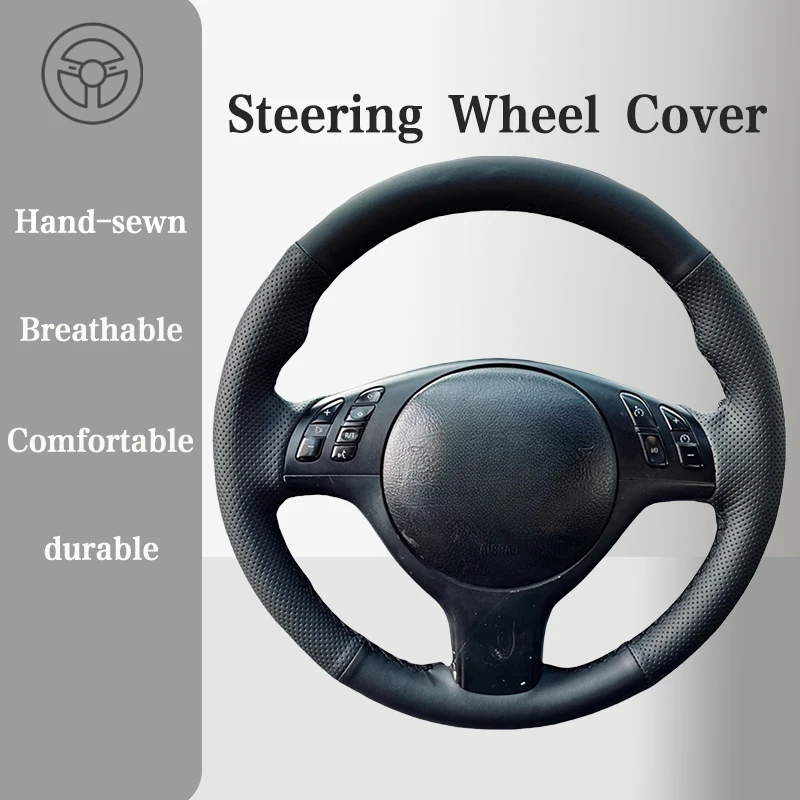 Genuine Leather Steering wheel Cover For BMW M Sport E46 330i 330Ci E39 540i 525i 530i  Handle Cover Interior Car Accessories