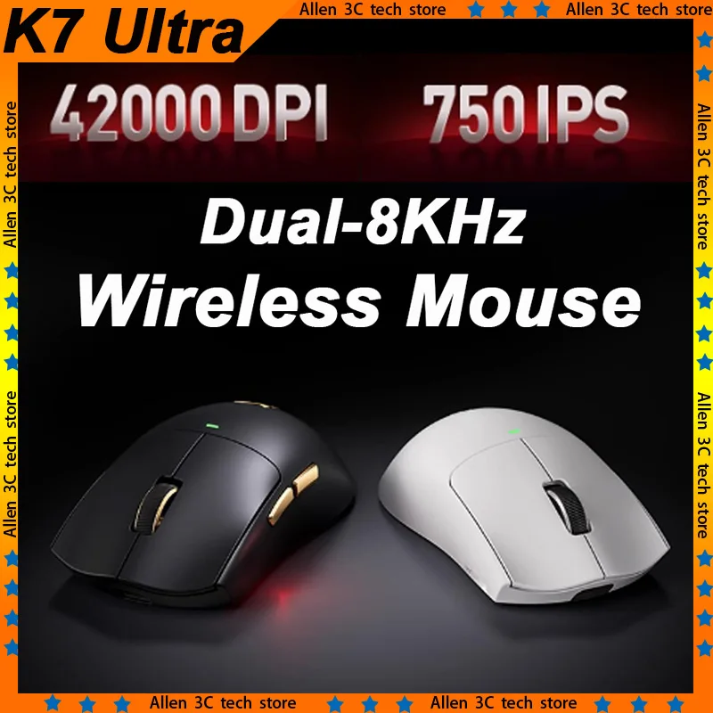 

New MCHOSE K7 Ultra Wireless Mouse Tri-Mode 2.4G Dual-8K PAW3950 42000DPI 750IPS 59g Lightweight E-Sports Gamer PC Gaming Mouse