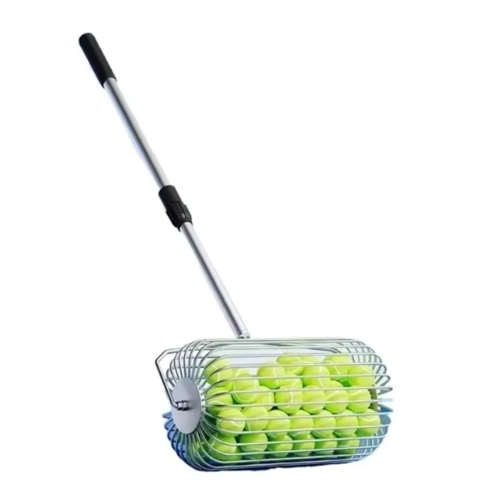 Stainless Steel Tennis Ball Picker Efficient Large Capacity Ball Retriever Tool Ergonomic Handle Telescopic
