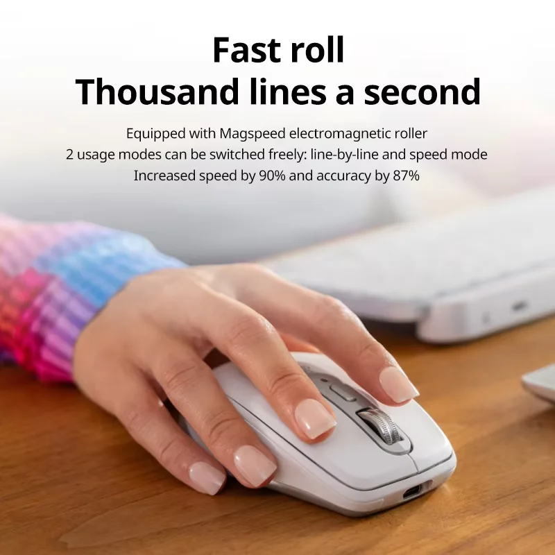 Logitech MX Anywhere 3S Rechargeable Wireless Bluetooth Mouse 8000 DPI Silent Buttons Portable Office Mice For Notebook Desktop