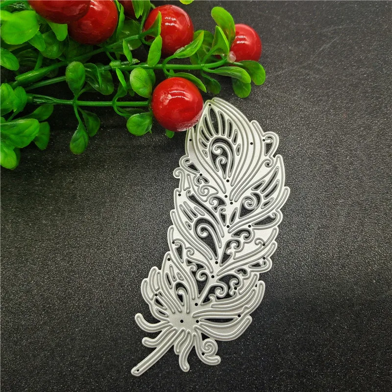 Metalowe matryce do wycinania piór Scrapbooking DIY Metal Craft Die Mold Feather Templates Stencil Photo Album Card Making Supplies