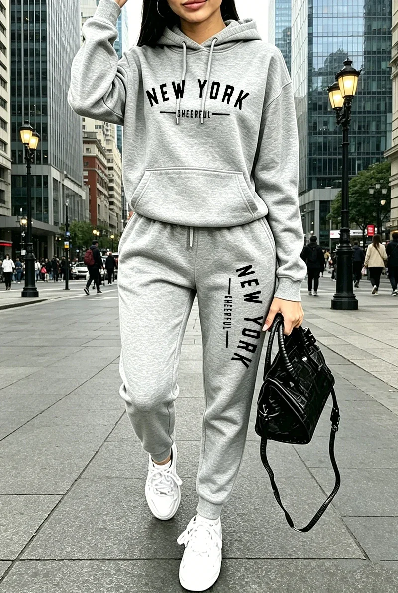 Hot Sales Women's Tracksuit Casual Hooded Sweatshirts Outdoors Sports Jogging Clothing Autumn Winter Fashion Street Sportswear