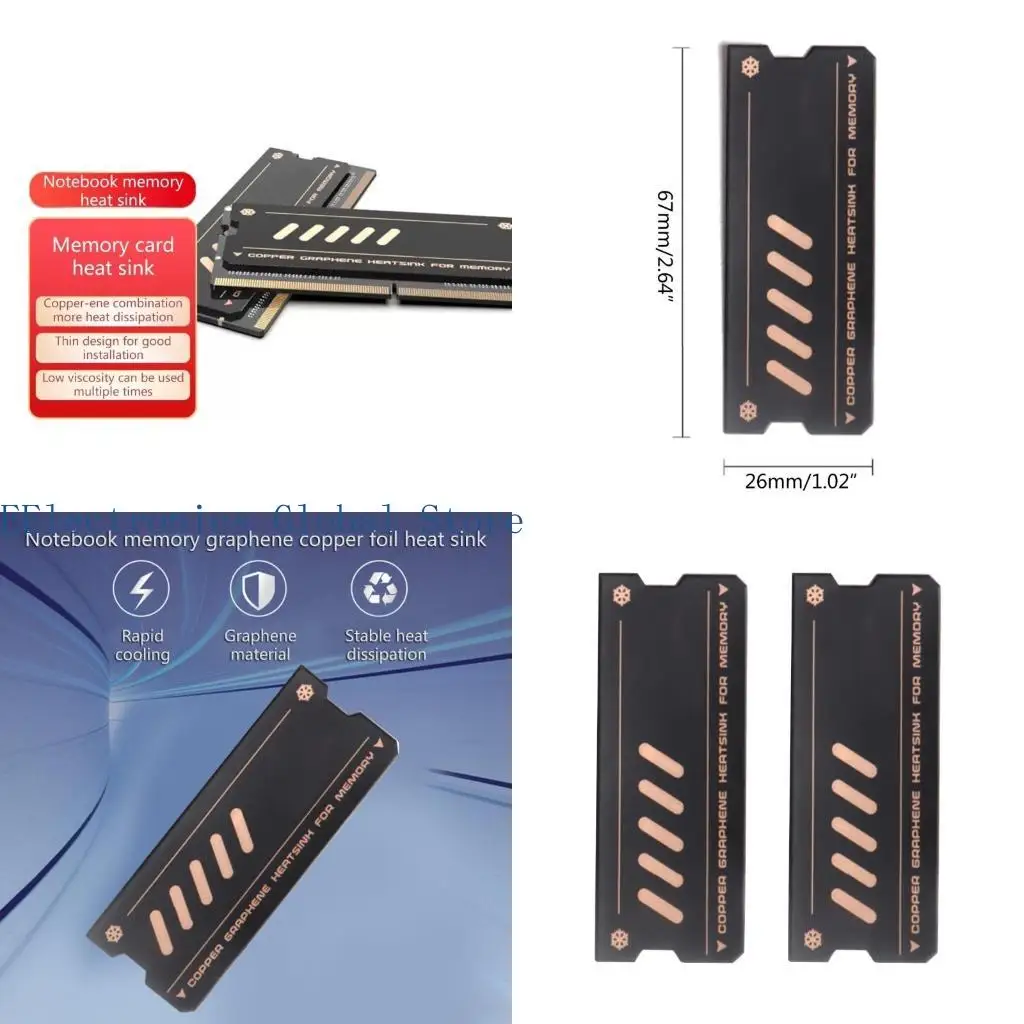 

462B Медный ноутбук Охладитель карты памяти Радиатор Теплоотвод Охлаждающая термоподушка