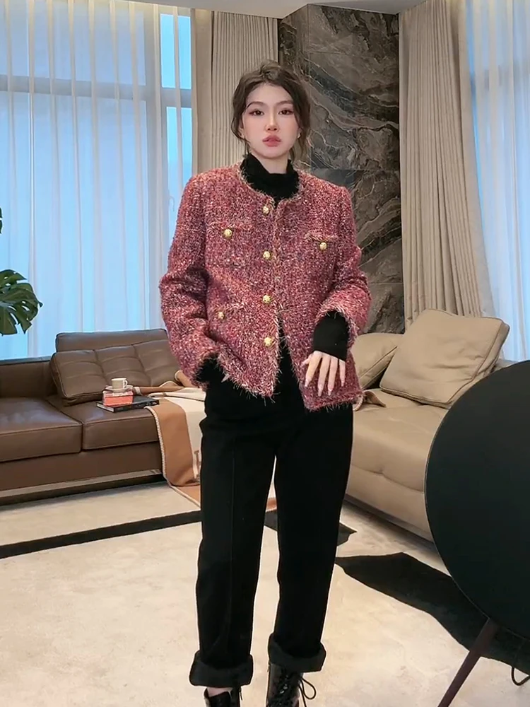 

Warm Woolen down Jaet Filled with White Goose down 95% And Coarse Tweed by Lao Yang MEQA4435 Ladies' Commute Sle Coat