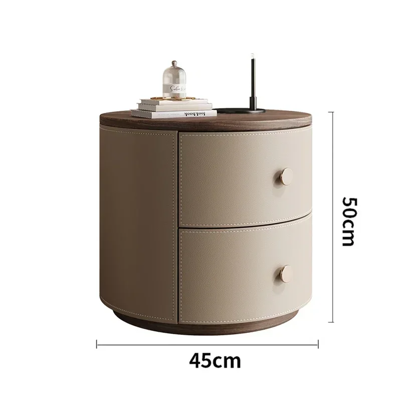 Round Luxury Design Bedside Table Trendy Premium Aesthetic Elegant Bedside Table Modern Unique Mesita De Noche Bedroom Furniture