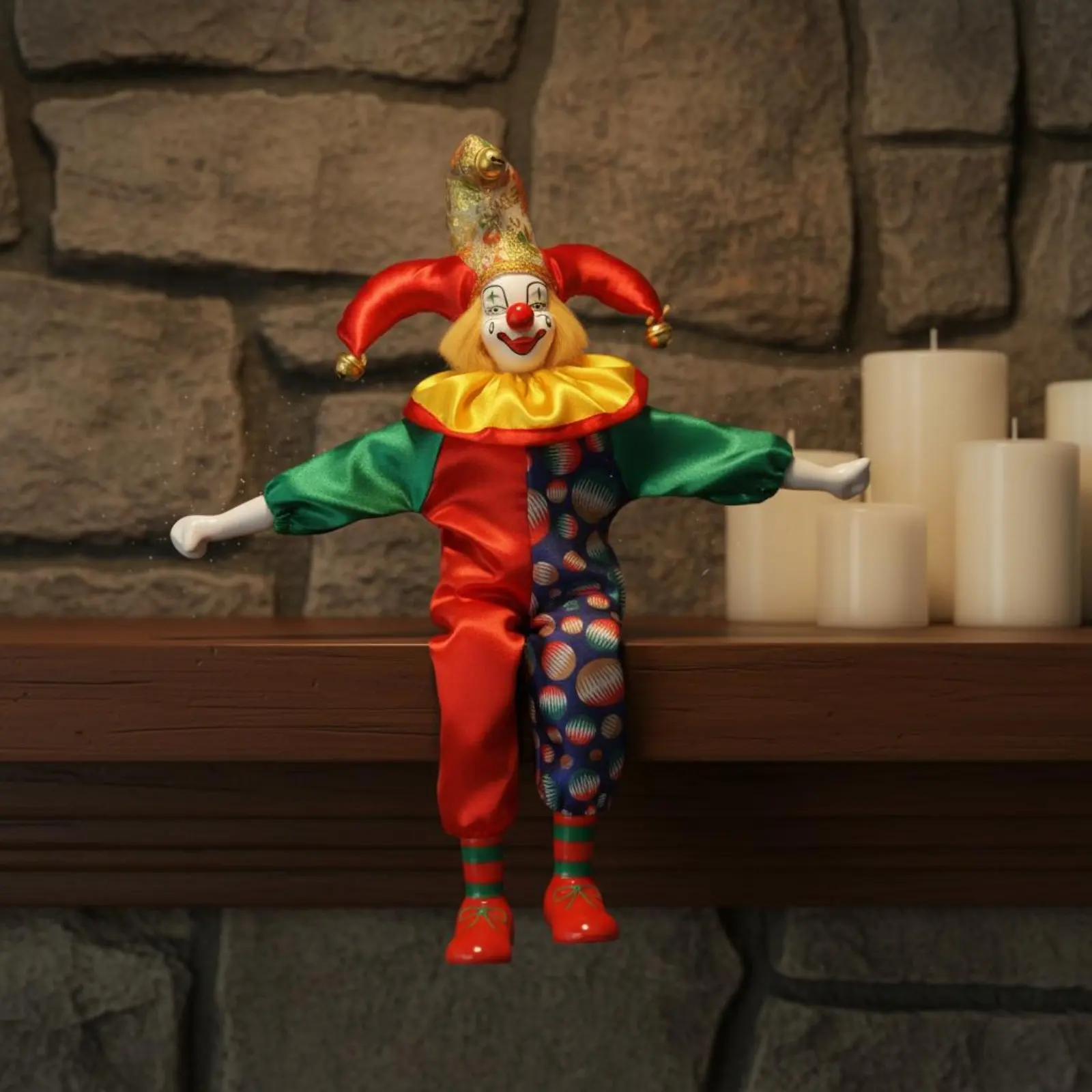 

Soft Leg Clown Ornament Gift Ceramic Clown Figurine Home Decor Collectible Decorative Figure Long Lasting