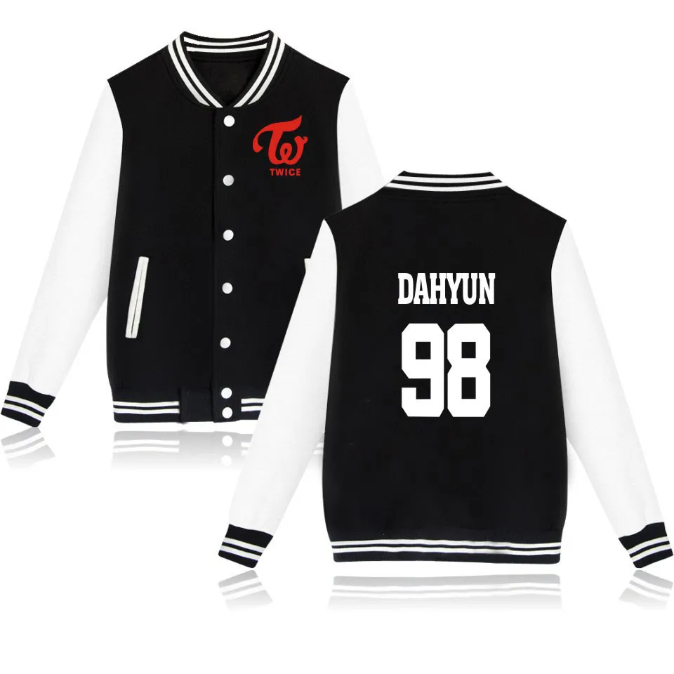 FANCY-KPOP TWICE Jaqueta de Beisebol para Homens e Mulheres, Jaqueta Harajuku, Casaco Fashion, Moletom, Uniforme, Outono, Inverno