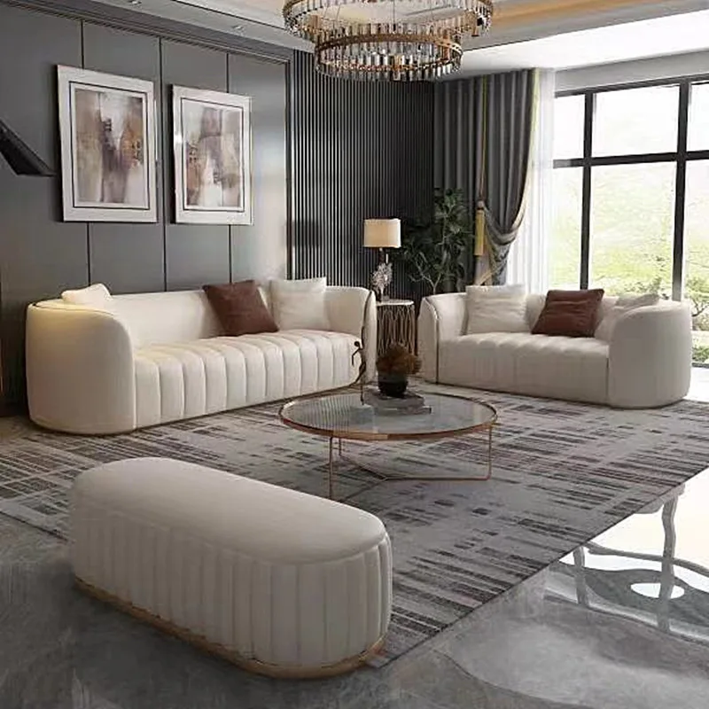 Le design recommande un canapé simple post-moderne, art italien léger et luxueux en cuir