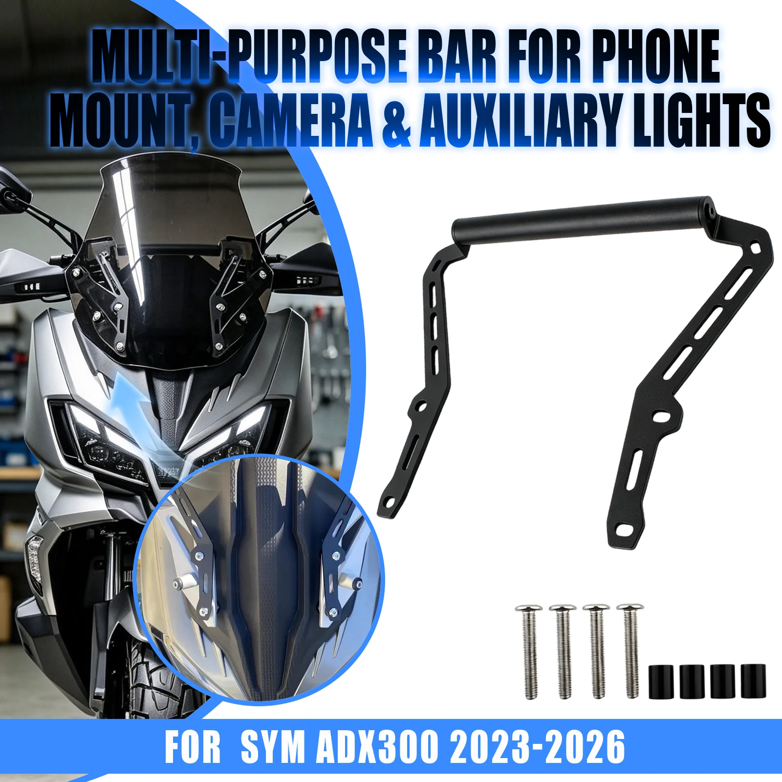 For SYM ADX300 2023 2024 2025 2026 Motorcycle GPS Navigation Bracket Phone Holder Stand Support Plate Expansion