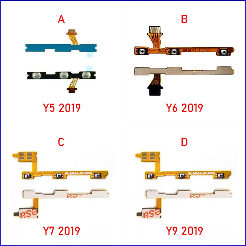 

1pcs Power Switch On Off For Huawei Y5 Y6 Y7 Y9 2019 Play 8A/Enjoy 9E 9Plus Volume Key Side Button Flex Cable Replacement Parts