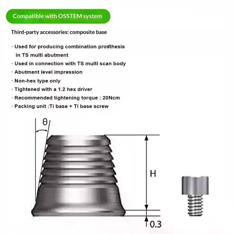 Composite Implant Abutment Components Universal Biocompatible High Accuracy for Dentist Dental Restoration Repair Work