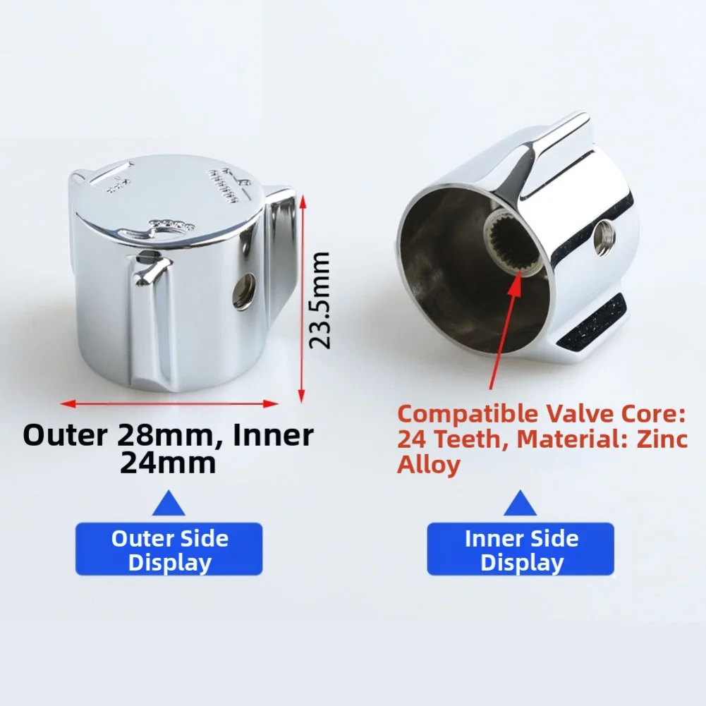 2Pcs Zinc Alloy Shower Handle Replacement Three Level Adjustment Wheel Mixing Valve Knob For Bathroom Faucet Repair Parts