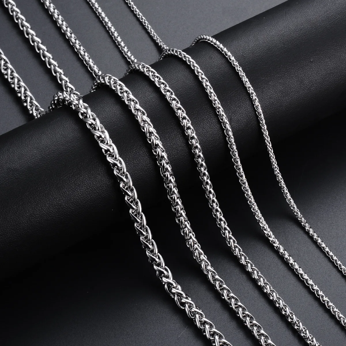 1Pice Width 3-6mm Link Chain Necklace for Men Women Gold Color Stainless Steel Chain Necklace 16-40 inches