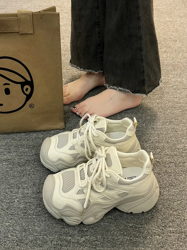 

Женские кроссовки на платформе, летняя обувь для тенниса, женская обувь на толстой подошве, сетчатые кроссовки 2024, женские кроссовки для тренировок