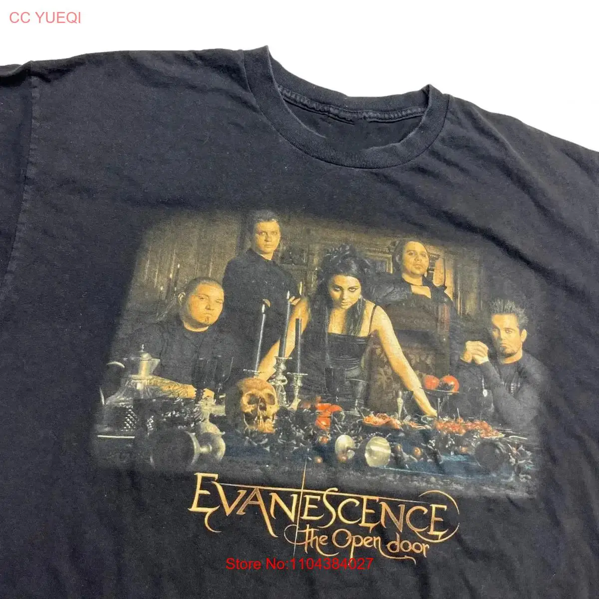 Rare The Open Door Evanescence Tee band member Shirt Black NE1591 long sleeves