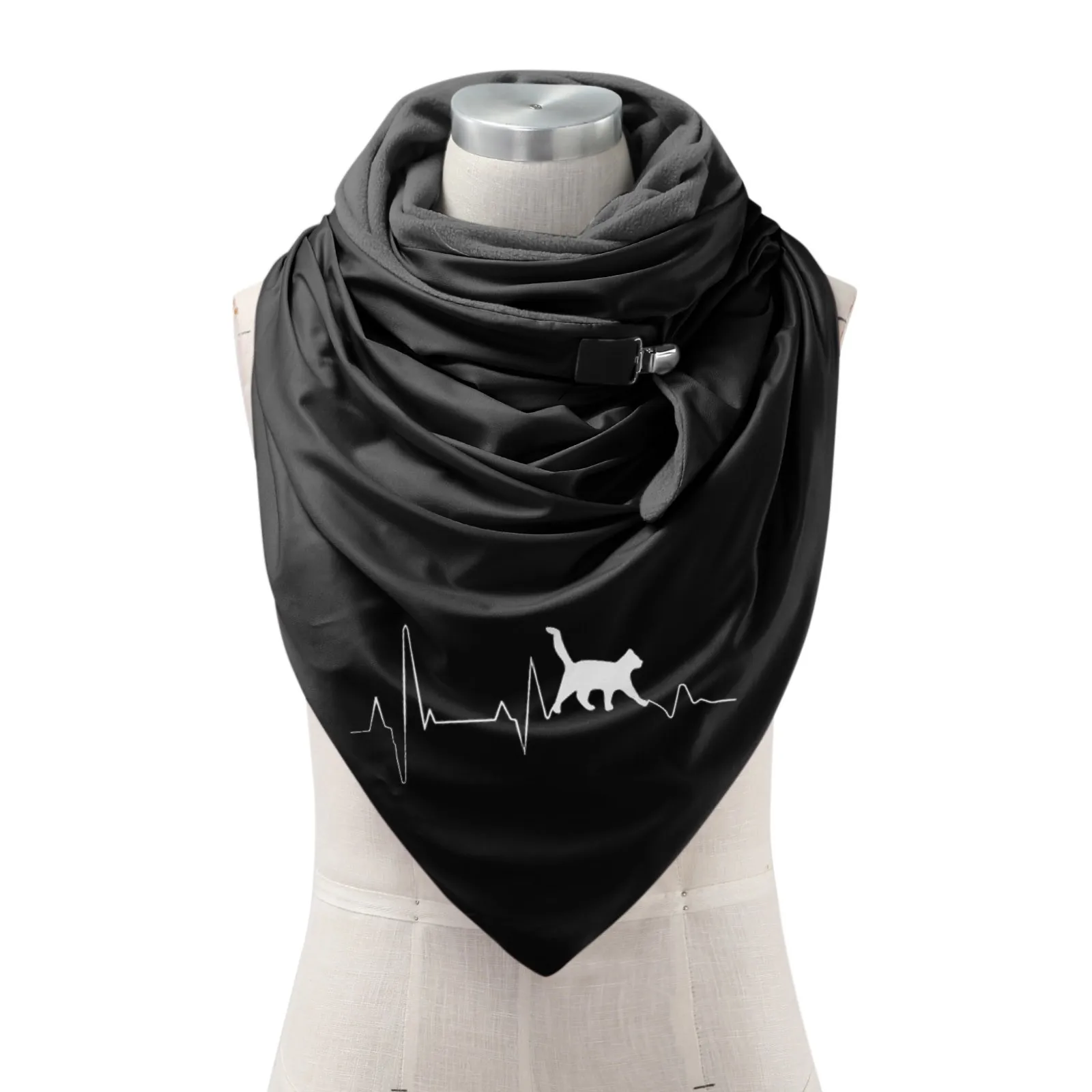 Warm Women Button Scarves Fashion Shawls Soft Casual Printing Wrap Scarf Lectern Scarf Scarf Tie Head Scarf Silk