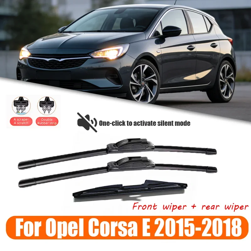 

26'+15'+12' for Opel Corsa E 2015-2018 2016 2017 front wiper and rear wiper blades windshield windshield window brush