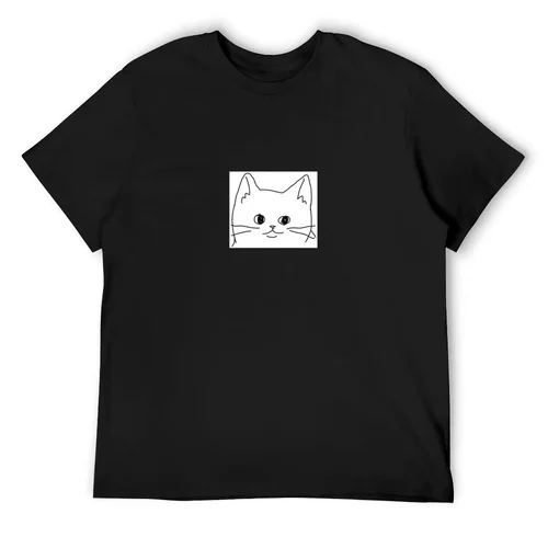 경고 고양이 티셔츠 빠른 건조 순면 그래픽 티, 심미적 의류, 남성 챔피언 티셔츠 