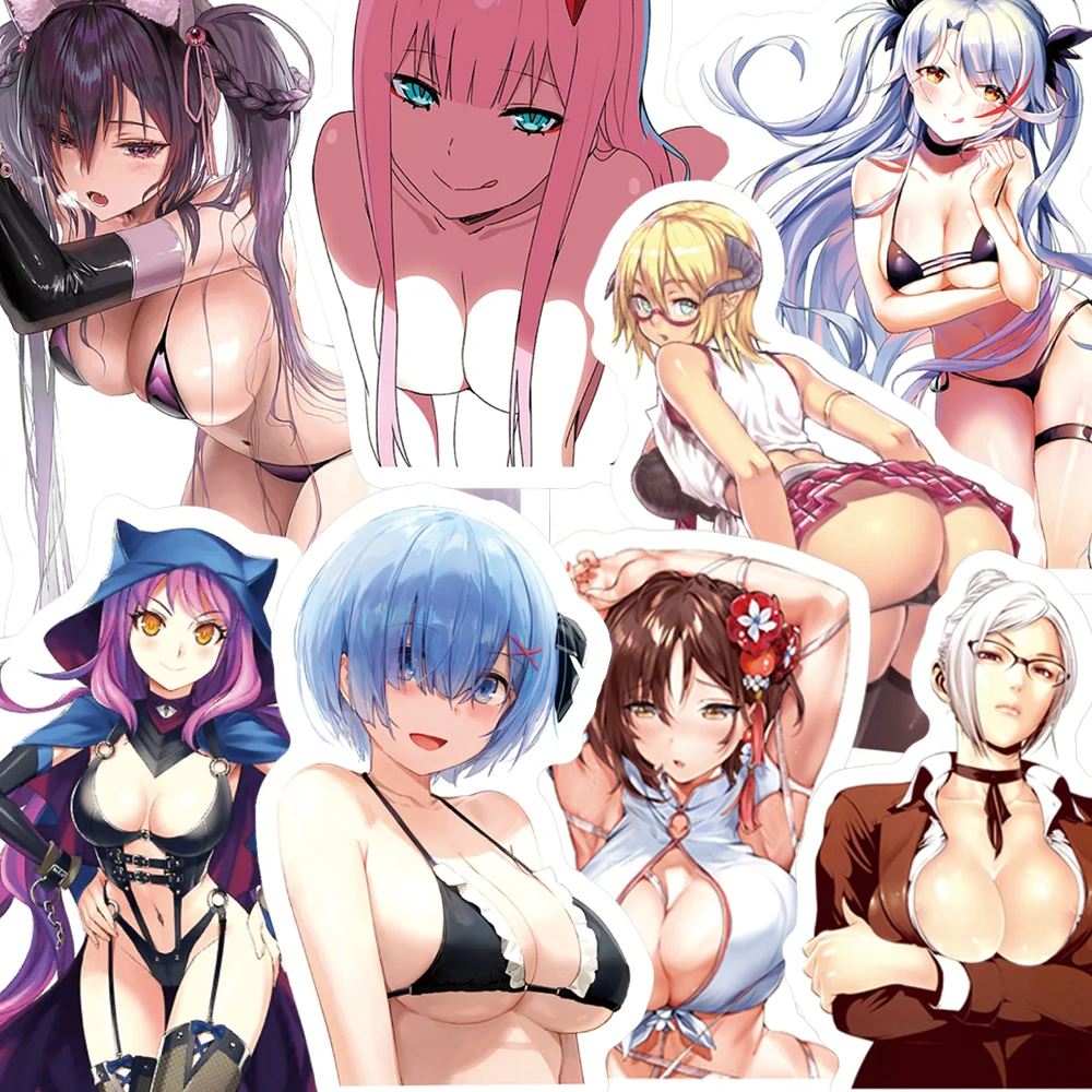 

10/30/50/100pcs Cute Waifu Hentai Sexy Anime Girl Stickers Kawaii Cartoon Adult Decals Guitar Phone Bike Car Sticker Wholesale