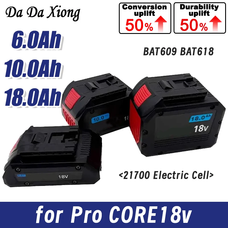 18V 8000mAh for Bosch 18V Cordless Tool BAT609 BAT618 GBA18V80 21900 Replacement Battery - 21700 Electric Cell