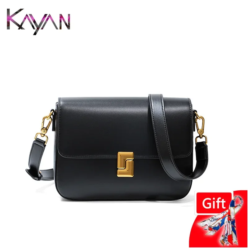 Luxury Designe Genuine Leather Women Shoulder Flap Bag Vintage Female Real Leather Messenger Square Crossbody Bag Ladies Purse