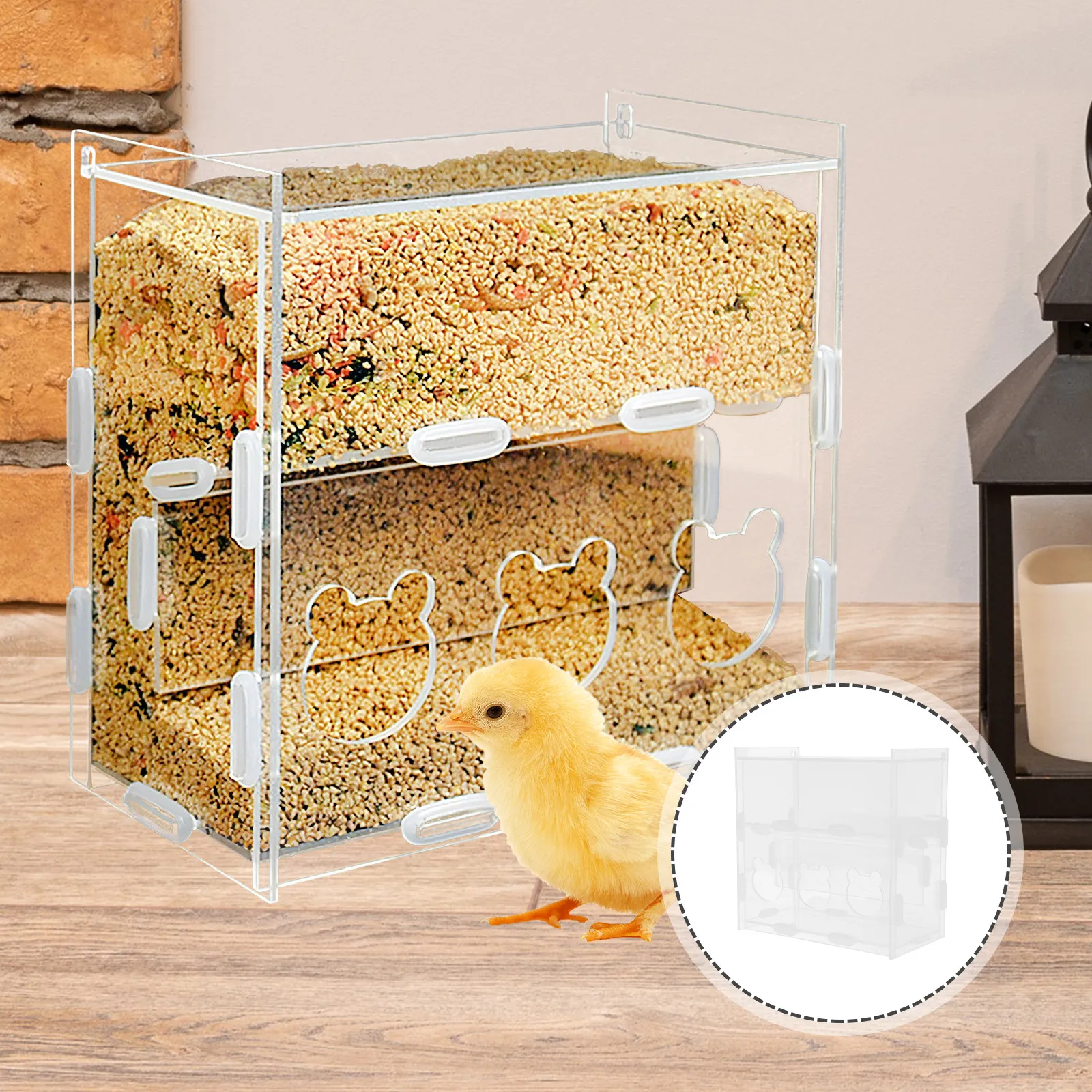 Food Storage Acrylic Containers - Şeffaf Otomatik Rutin Tavuk Yemliği Akrilik