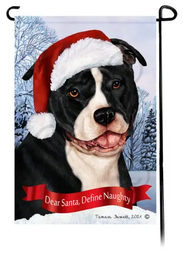 Pit Bull Terrier Dear Santa, Define Naughty Garden Flag